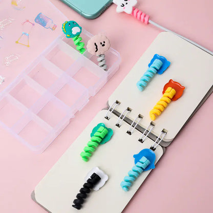 Protector y Organizador de Cable USB en Espiral de Dibujos Animados